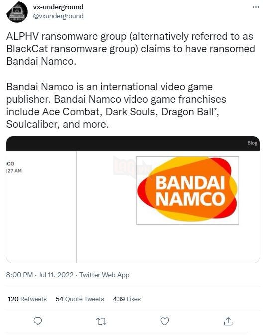 Bandai Namco bị tấn công mạng 2