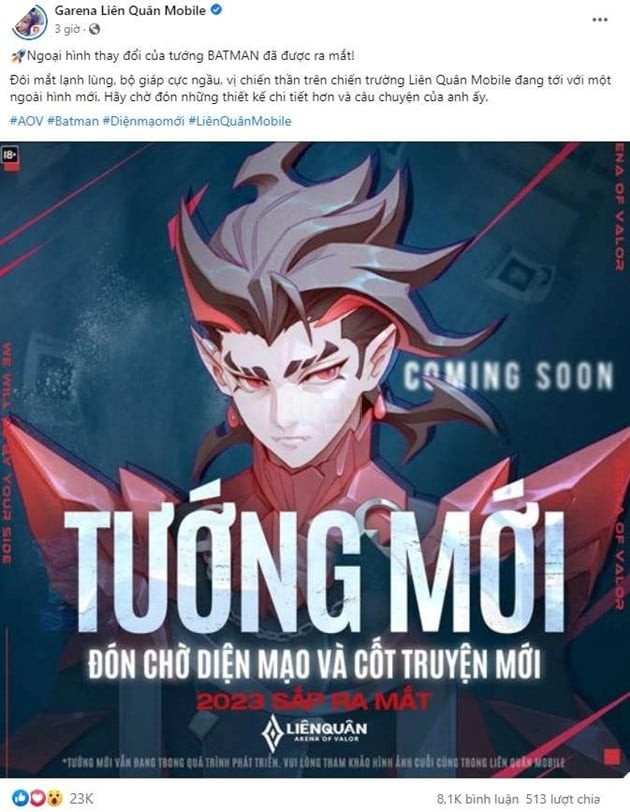 Batman trong Liên Quân Mobile: Thay đổi ngoại hình và cốt truyện năm 2023