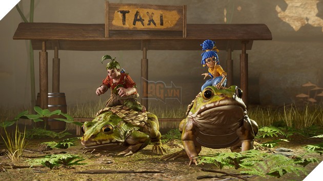 Cảnh chơi game trong It Takes Two với đồ họa đầy màu sắc