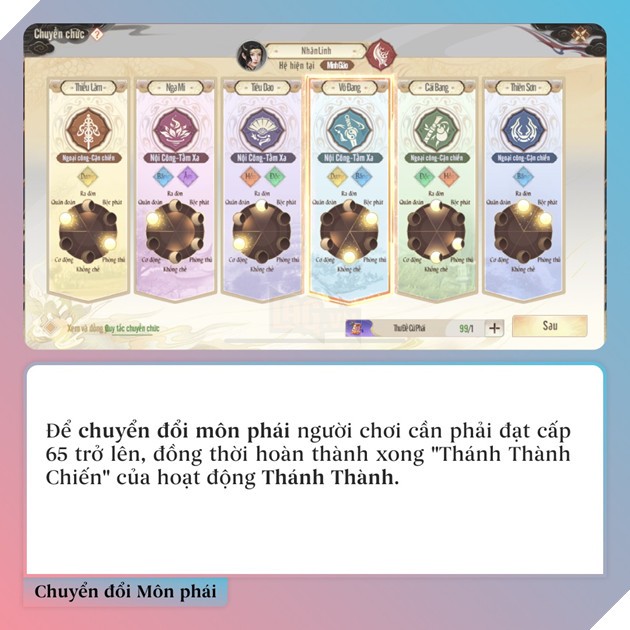 Chuyển Đổi Môn Phái trong Thiên Long Bát Bộ 2 VNG