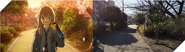 Công viên Shakuji trong anime Shigatsu Wa Kimi No Uso
