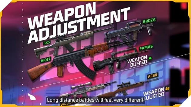 Điều chỉnh vũ khí trong Free Fire OB41