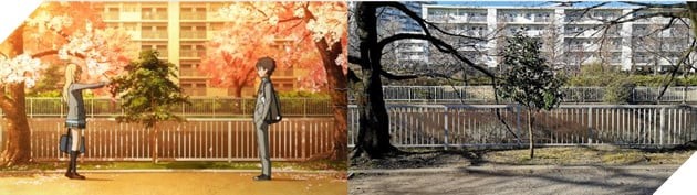 Đường ray xe lửa trong anime Shigatsu Wa Kimi No Uso