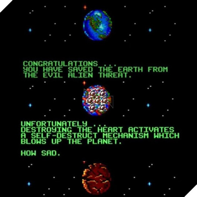 Hình ảnh cái kết đau thương của Contra trên Amstrad CPC