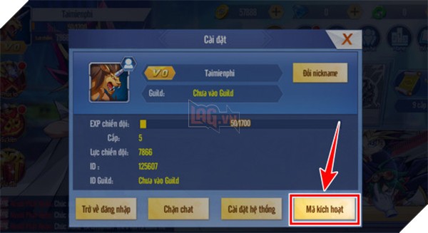 Hình ảnh Chọn Mã Kích Hoạt
