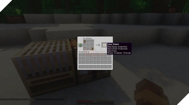 Hình ảnh hướng dẫn cách sử dụng banner để custom khiên trong Minecraft 1.19