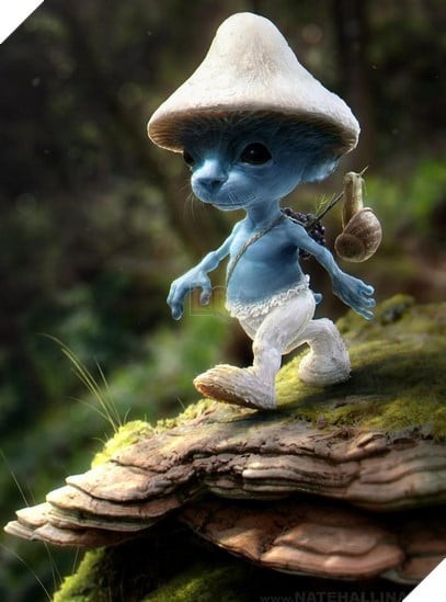 Smurf Cat/Blue Mushroom Cat là gì? Khám phá nguồn gốc và sự lan truyền của meme xì trum nón nấm mặt mèo