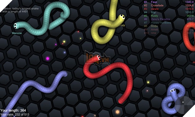 Hướng dẫn chơi Slither, game Rắn Săn Mồi siêu hấp dẫn nổi tiếng toàn thế giới 2