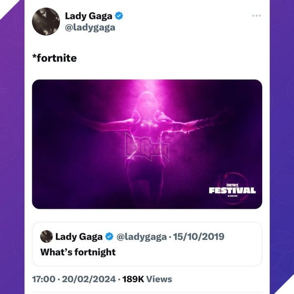 Lady Gaga biểu diễn trong Fortnite Festival