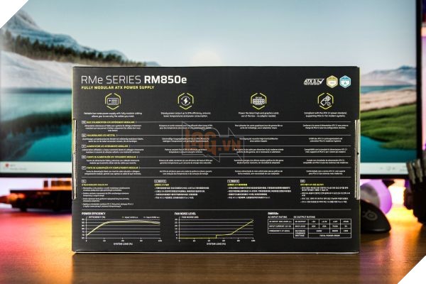 Mặt sau hộp Corsair RM850e