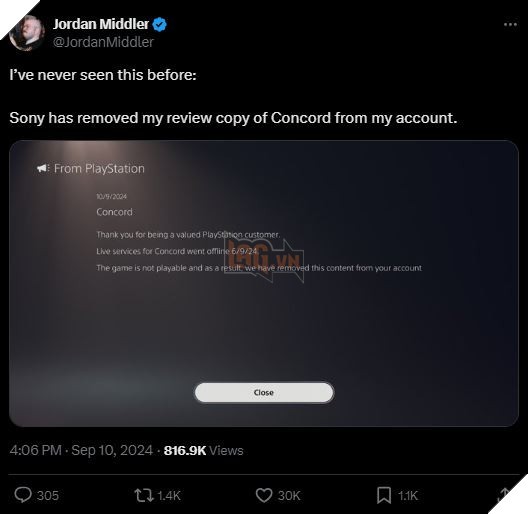 Người Dùng Sony Bất Ngờ Phát Hiện Concord Đang Bị Gỡ Bỏ Khỏi Tài Khoản Của Mình 2