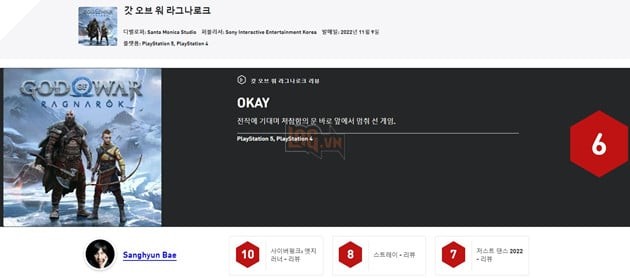 Reviewer Hàn Quốc bị dọa giết sau khi chấm điểm thấp cho God of War Ragnarok