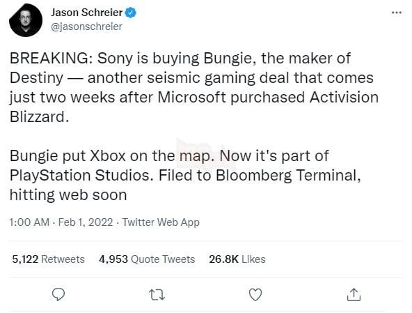 Sony theo chân Microsoft, gây sốc khi mua lại Bungie – cha đẻ của Halo và Destiny 2