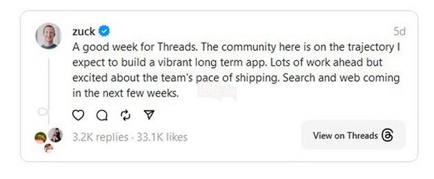 Threads tiếp tục bổ sung tính năng mới dù đã mất hơn 80% lượng người dùng 3