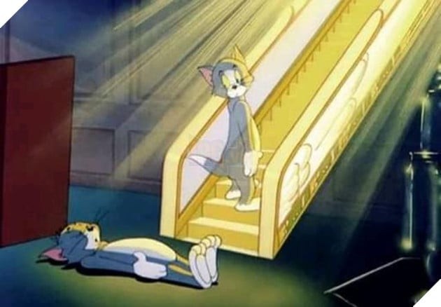 Tom cầu xin Jerry tha thứ trong Heavenly Puss