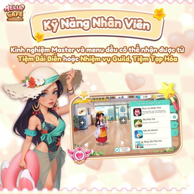 Tuyển dụng và quản lý nhân viên trong game Hello Cafe